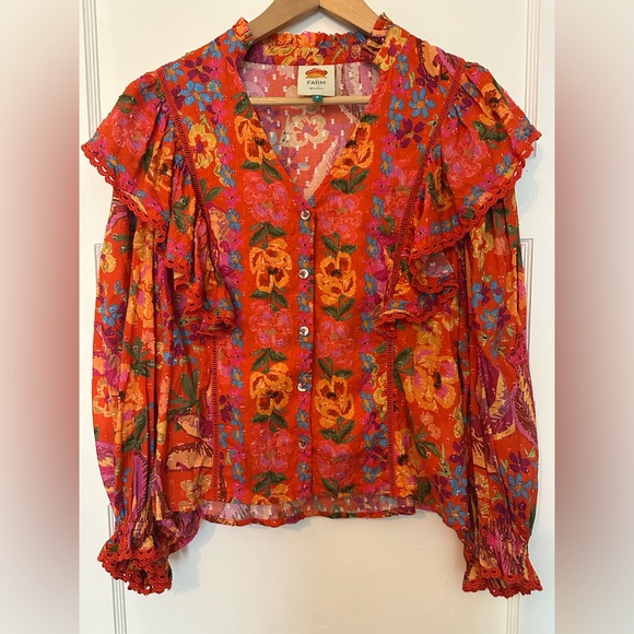 FARM Rio Red Spring Bananas Blouse - Picture 16 of 16